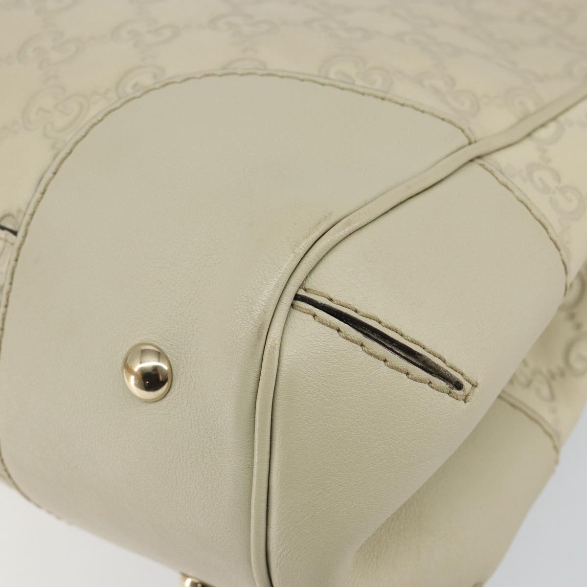 GUCCI GG Canvas Guccissima Mayfair Bag Leather Ivory Gold 257063 Auth 144274