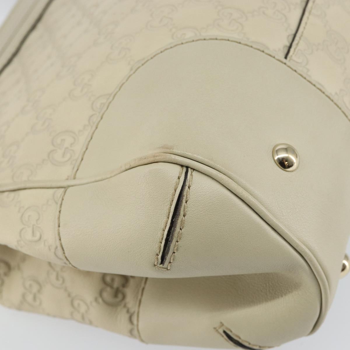 GUCCI GG Canvas Guccissima Mayfair Bag Leather Ivory Gold 257063 Auth 144274