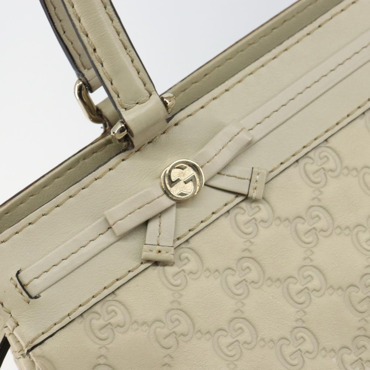 GUCCI GG Canvas Guccissima Mayfair Bag Leather Ivory Gold 257063 Auth 144274