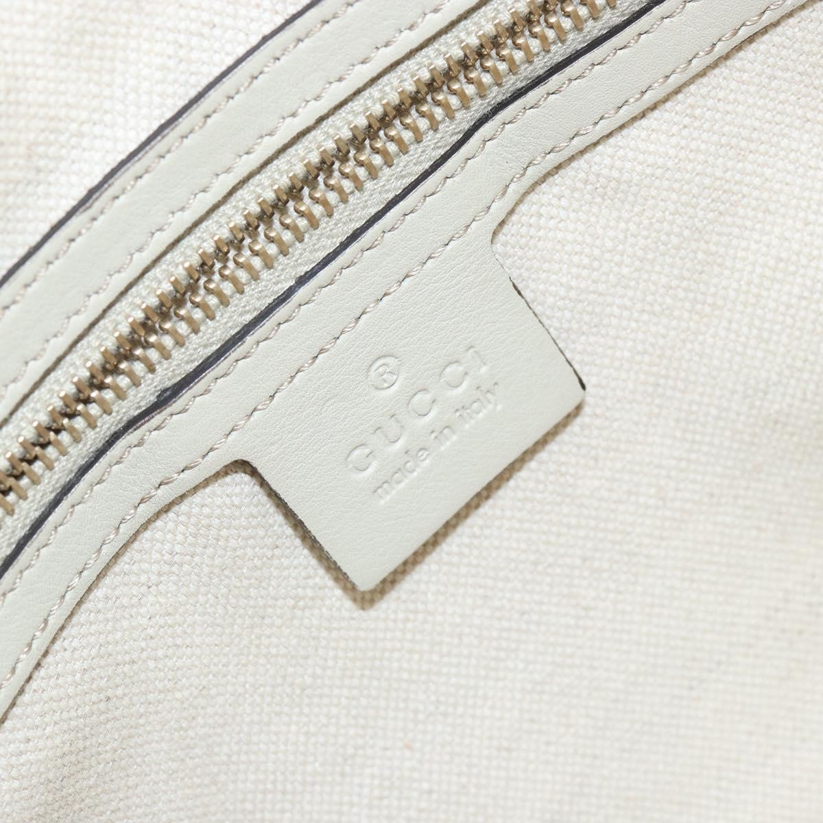 GUCCI GG Canvas Guccissima Mayfair Bag Leather Ivory Gold 257063 Auth 144274