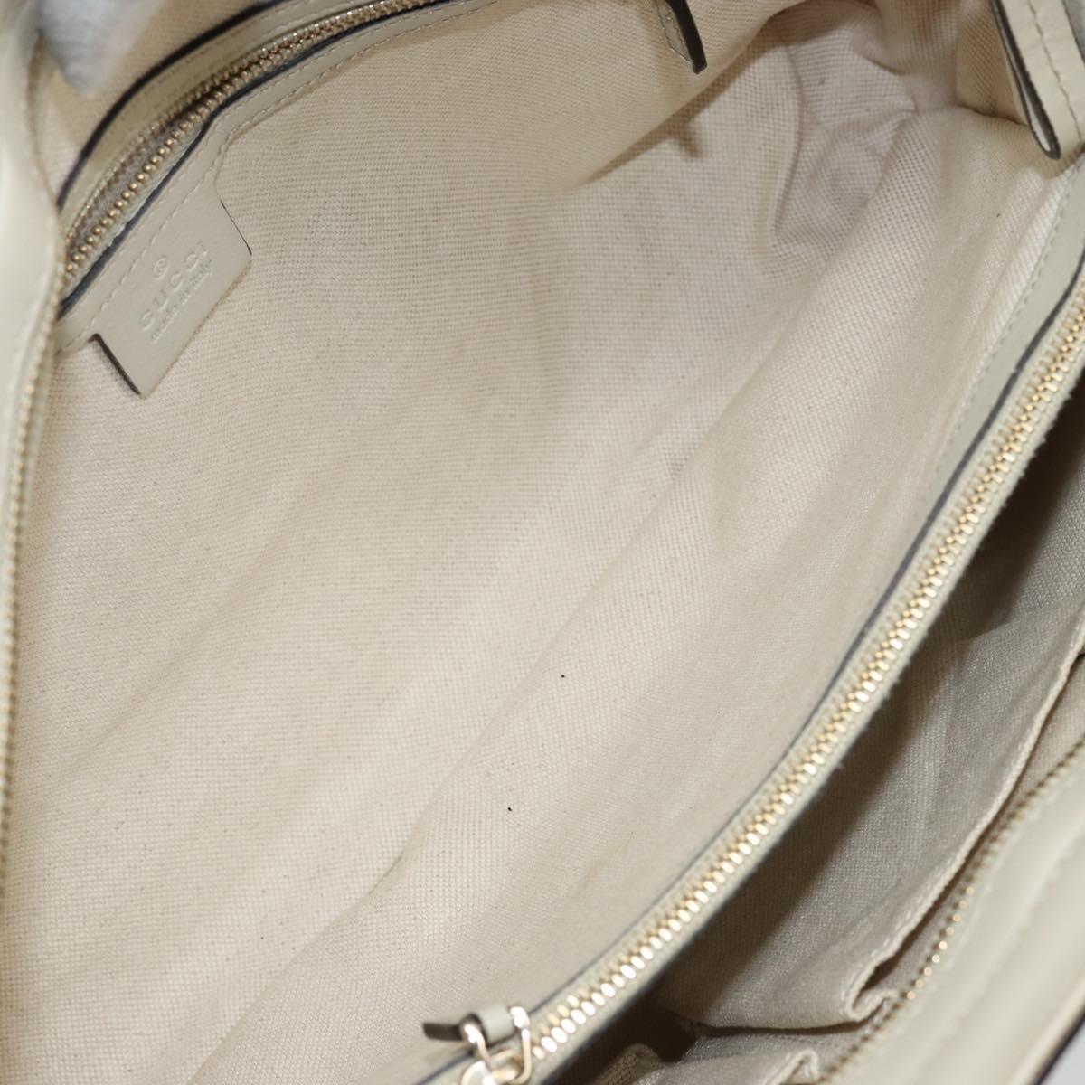 GUCCI GG Canvas Guccissima Mayfair Bag Leather Ivory Gold 257063 Auth 144274