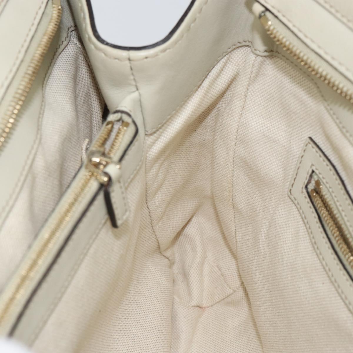 GUCCI GG Canvas Guccissima Mayfair Bag Leather Ivory Gold 257063 Auth 144274