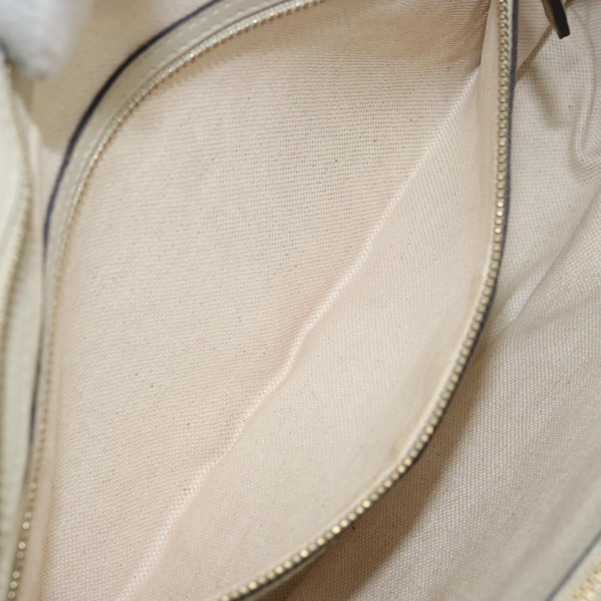GUCCI GG Canvas Guccissima Mayfair Bag Leather Ivory Gold 257063 Auth 144274
