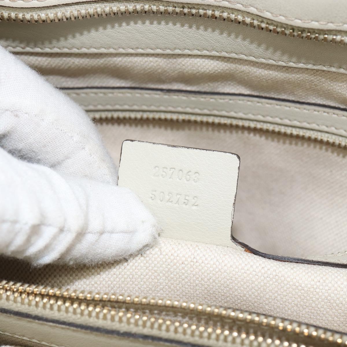 GUCCI GG Canvas Guccissima Mayfair Bag Leather Ivory Gold 257063 Auth 144274