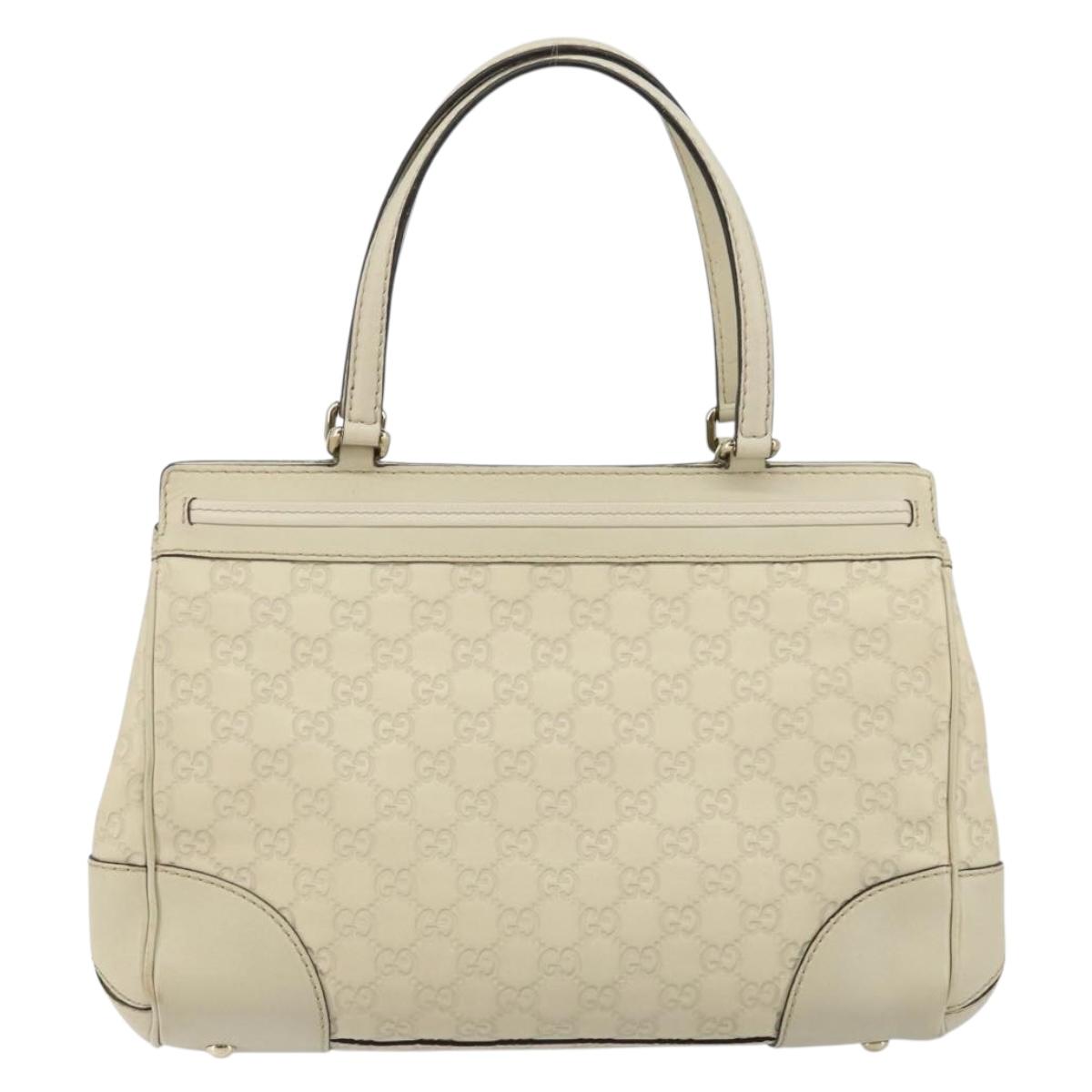 GUCCI GG Canvas Guccissima Mayfair Bag Leather Ivory Gold 257063 Auth 144274