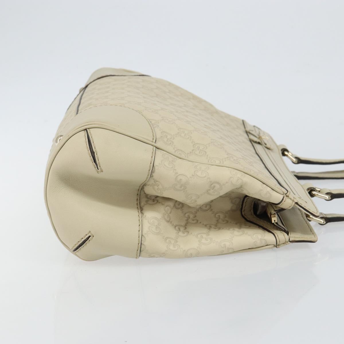 GUCCI GG Canvas Guccissima Mayfair Bag Leather Ivory Gold 257063 Auth 144274