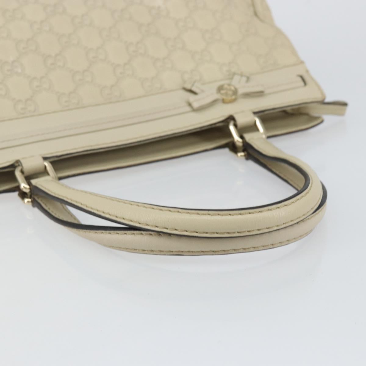 GUCCI GG Canvas Guccissima Mayfair Bag Leather Ivory Gold 257063 Auth 144274
