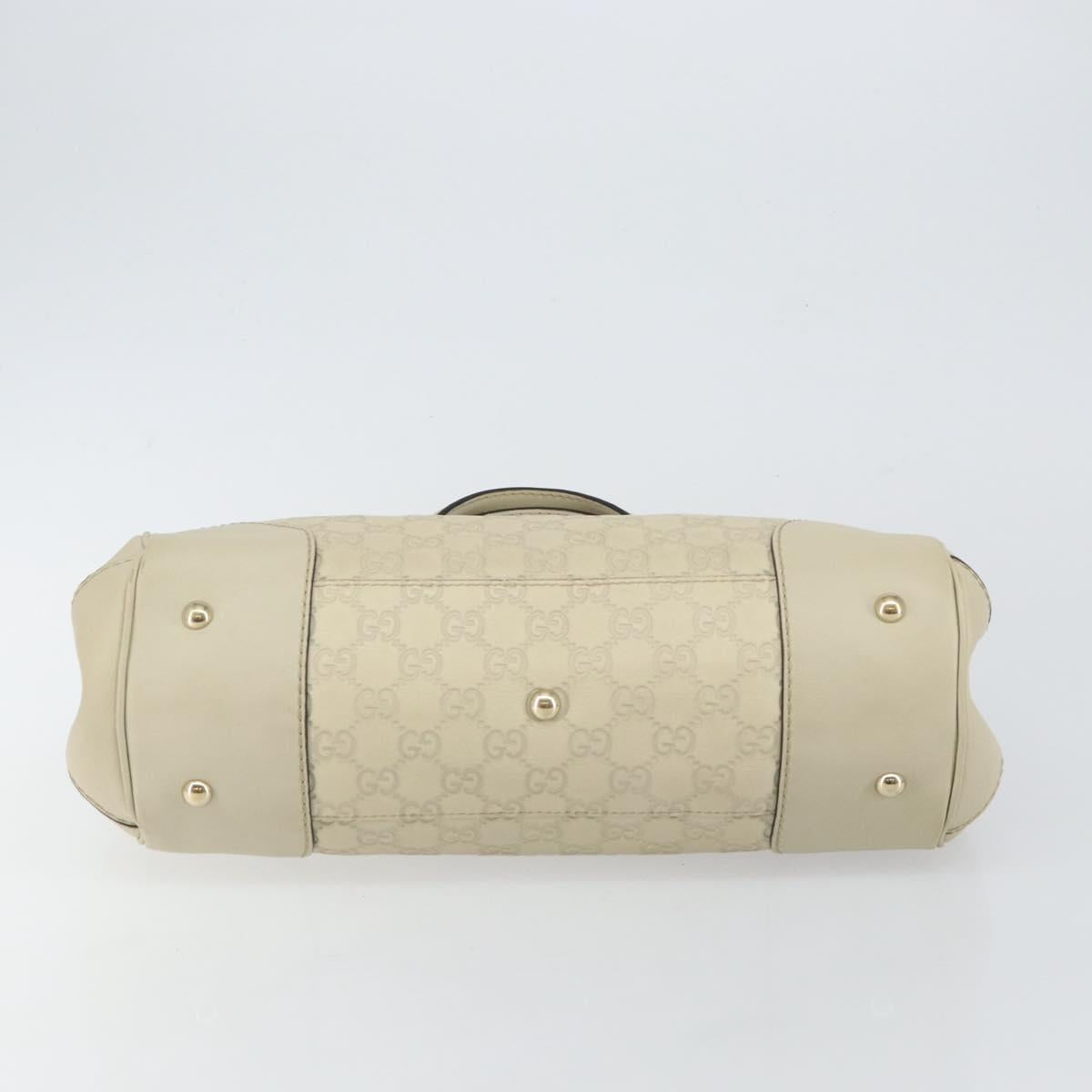 GUCCI GG Canvas Guccissima Mayfair Bag Leather Ivory Gold 257063 Auth 144274