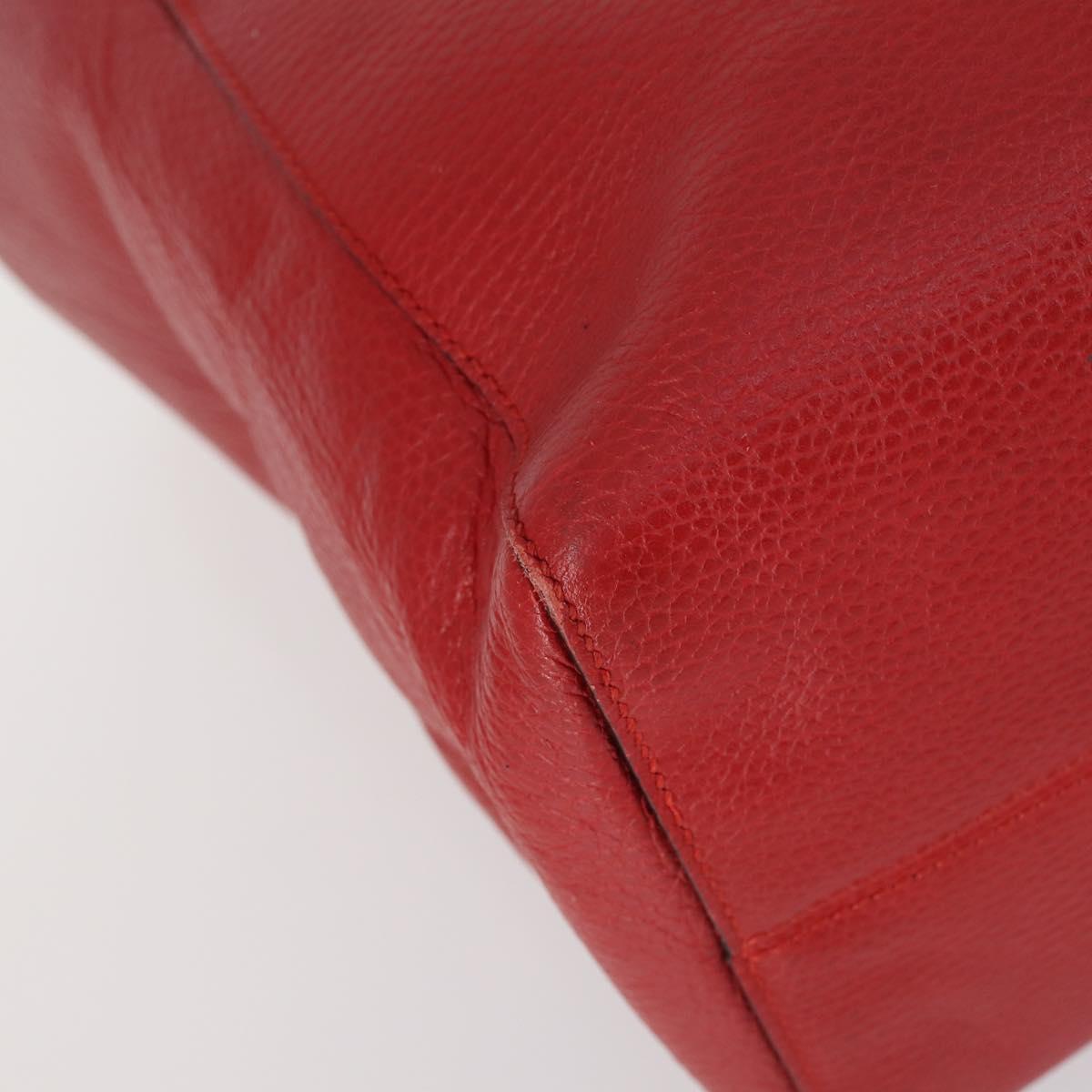 GUCCI Swing Tote Bag Leather Red Gold 354397 Auth 144275