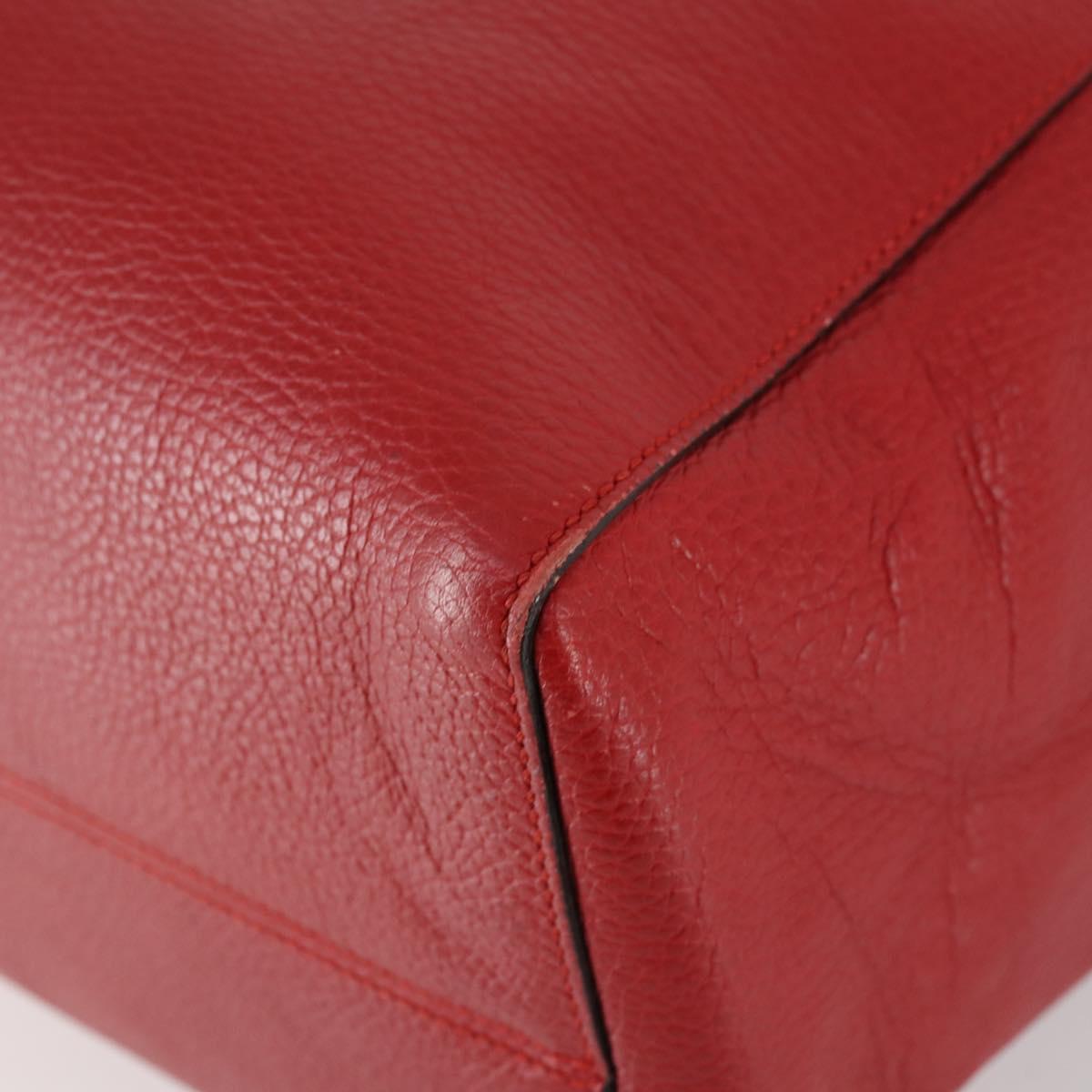 GUCCI Swing Tote Bag Leather Red Gold 354397 Auth 144275