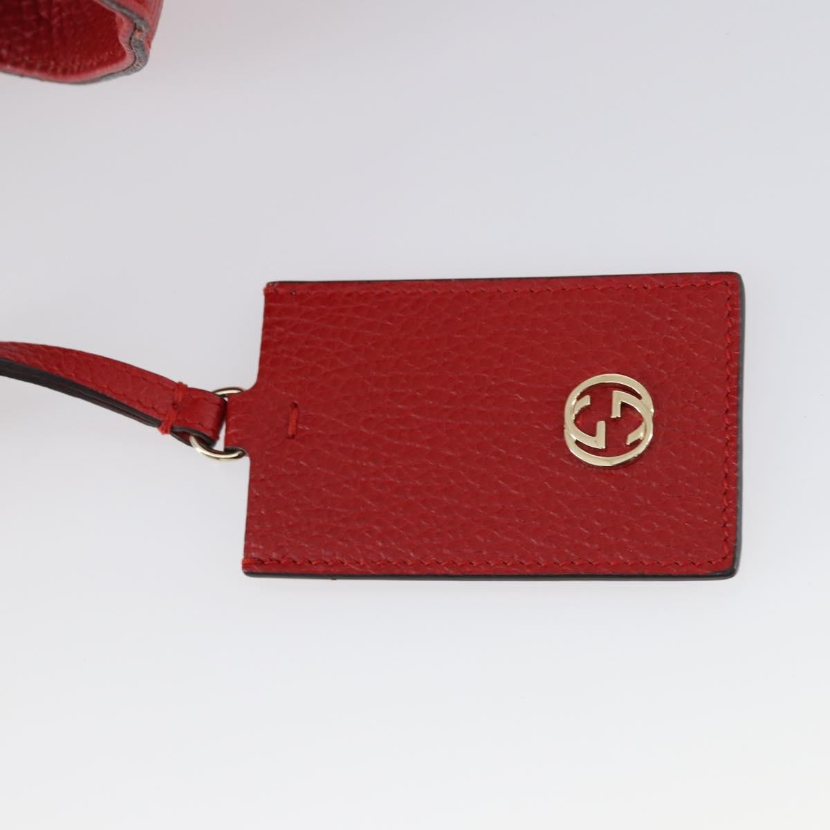 GUCCI Swing Tote Bag Leather Red Gold 354397 Auth 144275