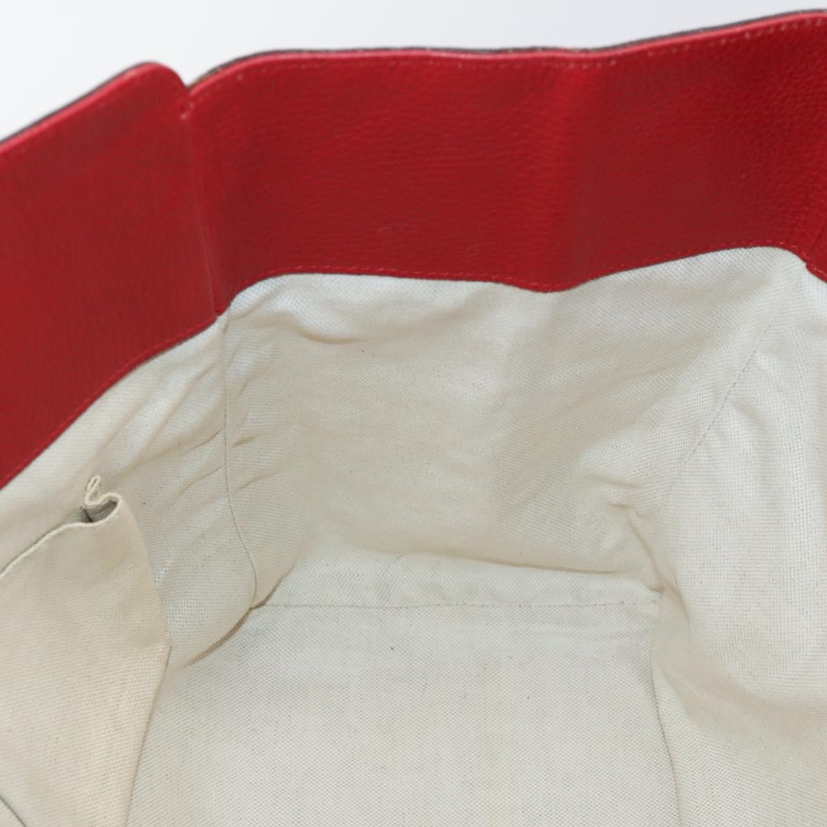 GUCCI Swing Tote Bag Leather Red Gold 354397 Auth 144275