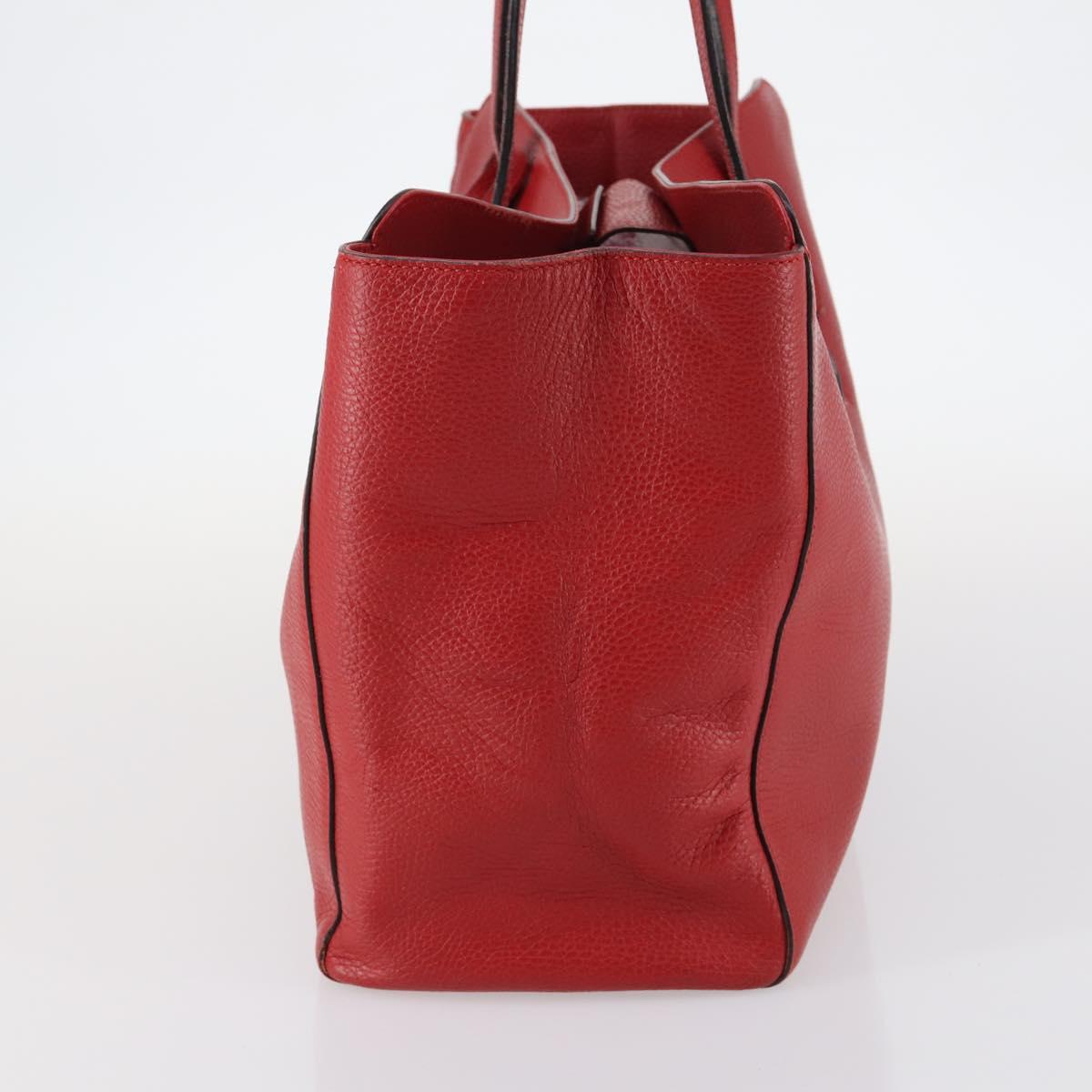 GUCCI Swing Tote Bag Leather Red Gold 354397 Auth 144275