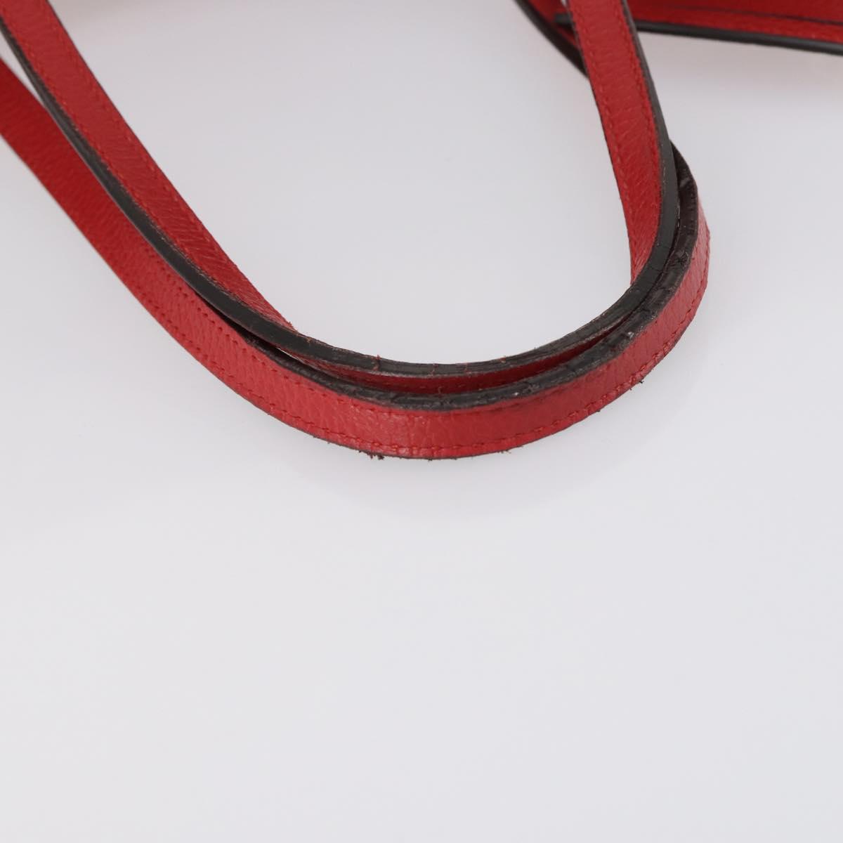 GUCCI Swing Tote Bag Leather Red Gold 354397 Auth 144275