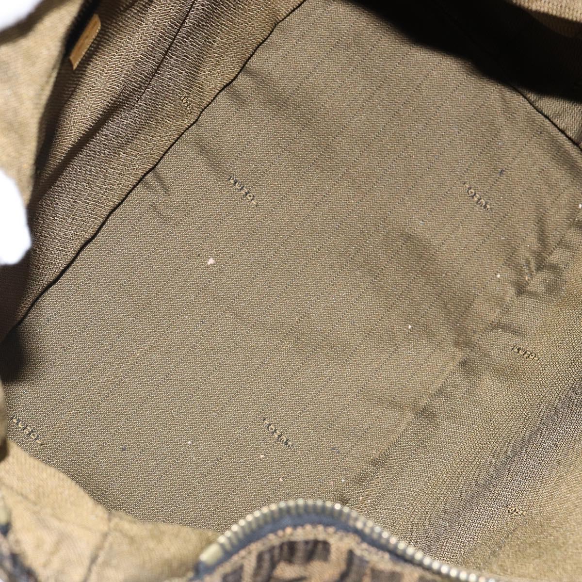 FENDI Zucca Canvas Vanity Bag Black Brown Auth 144277