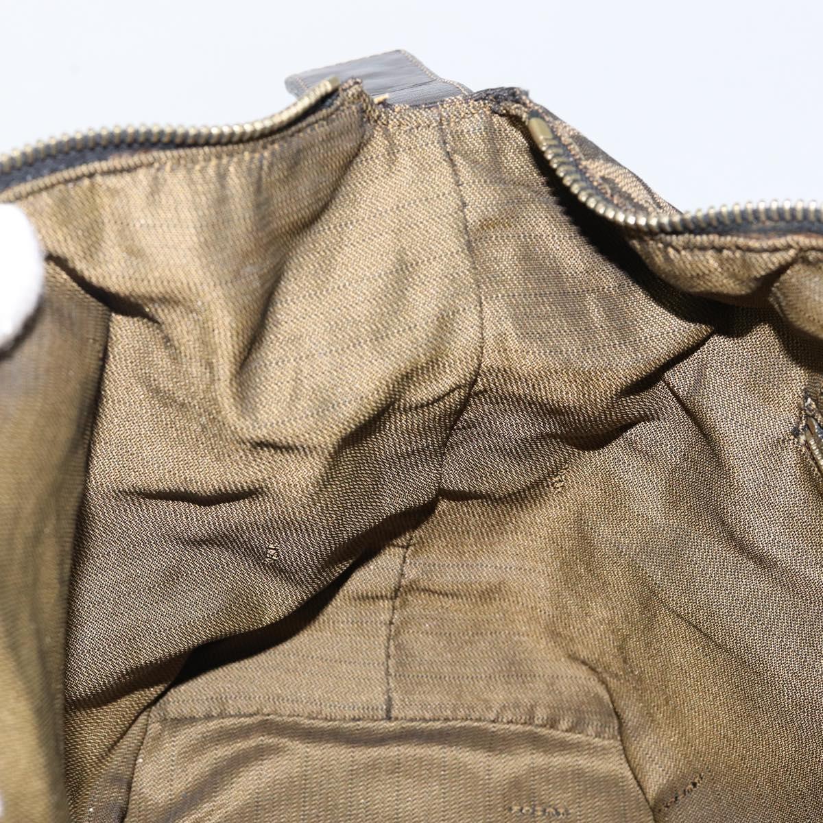 FENDI Zucca Canvas Vanity Bag Black Brown Auth 144277