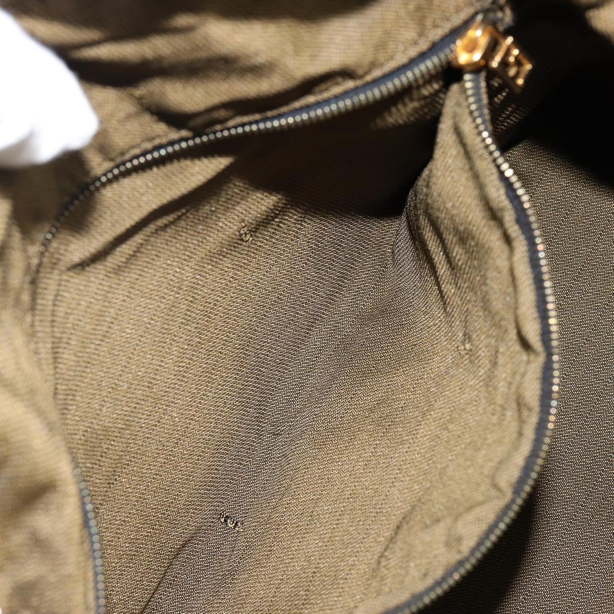 FENDI Zucca Canvas Vanity Bag Black Brown Auth 144277