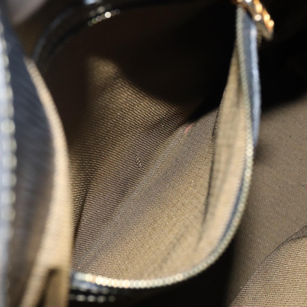 FENDI Pecan Canvas Hand Bag Black Brown Auth 144279