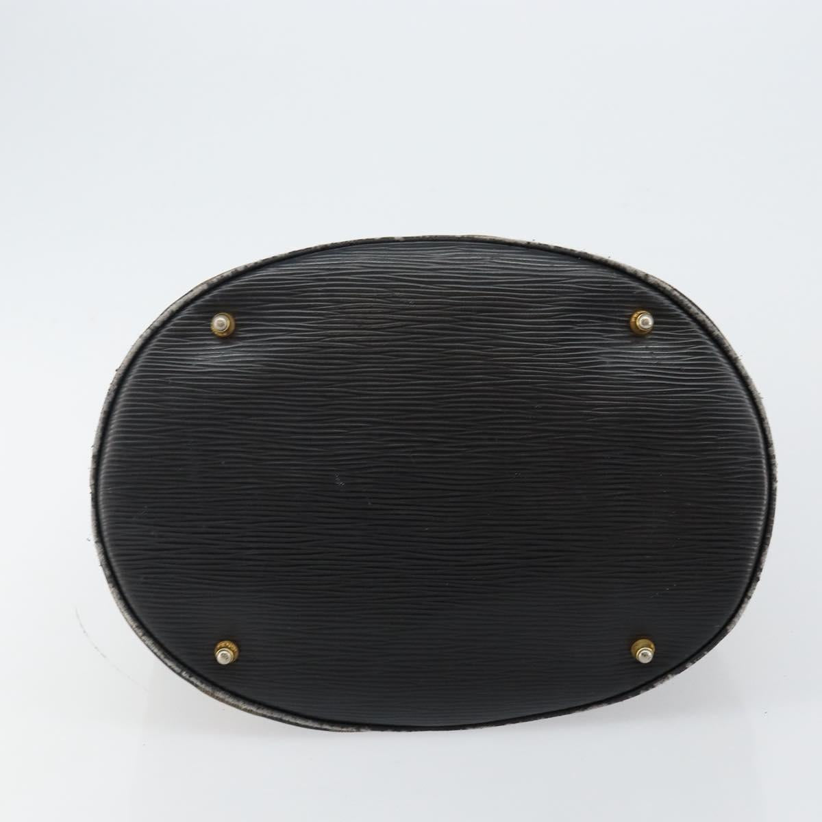FENDI Pecan Canvas Hand Bag Black Brown Auth 144279