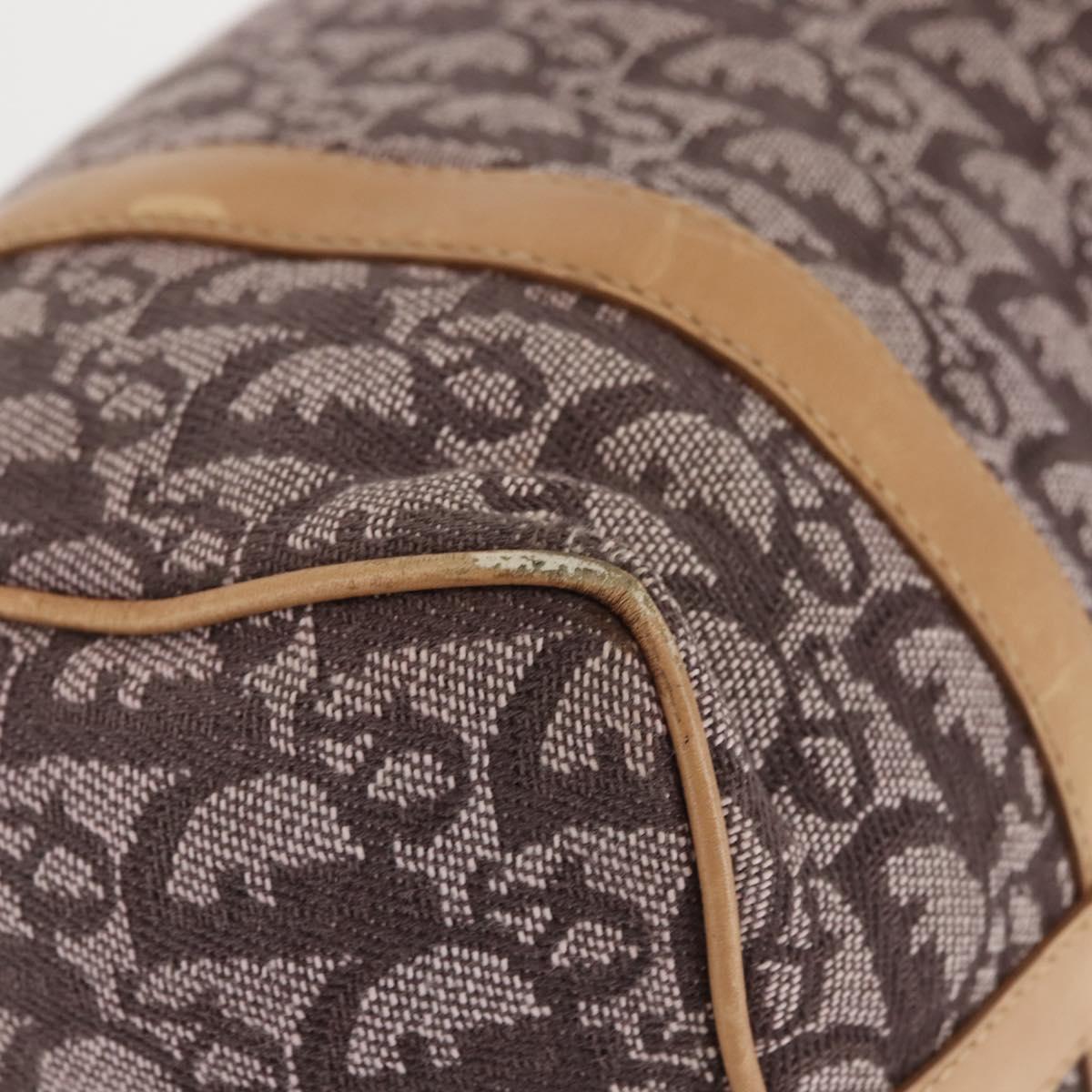 Christian Dior Trotter Canvas Mini Boston Bag Pink Gold Auth 144280