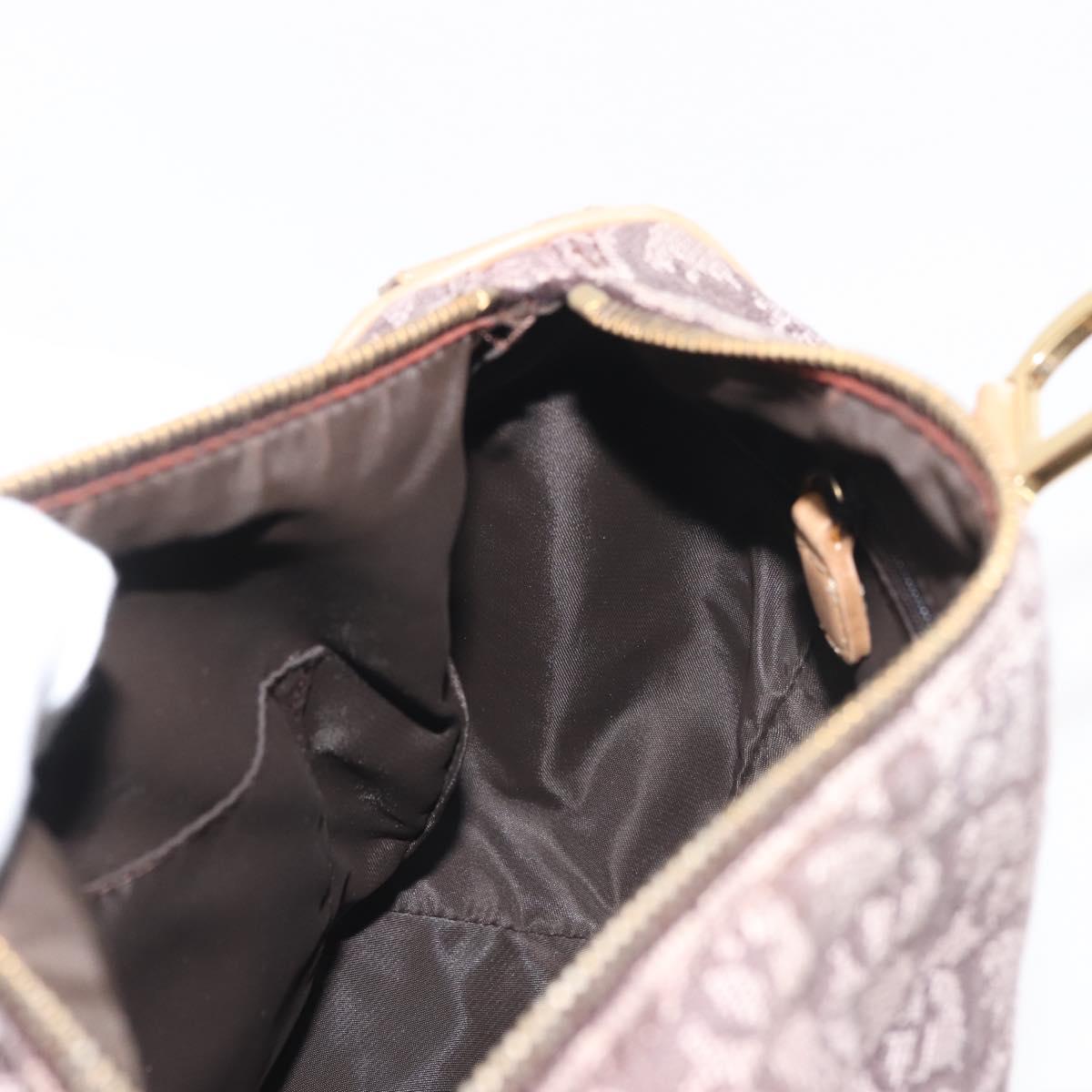 Christian Dior Trotter Canvas Mini Boston Bag Pink Gold Auth 144280