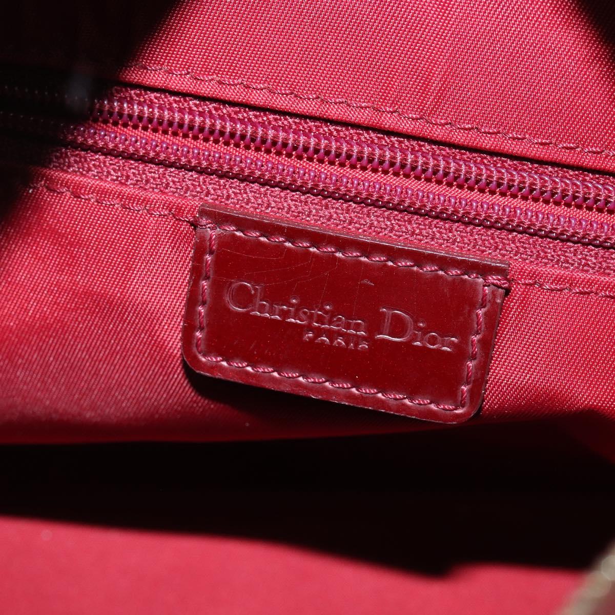Christian Dior Trotter Canvas Hand Bag PVC Red Gold Auth 144281V