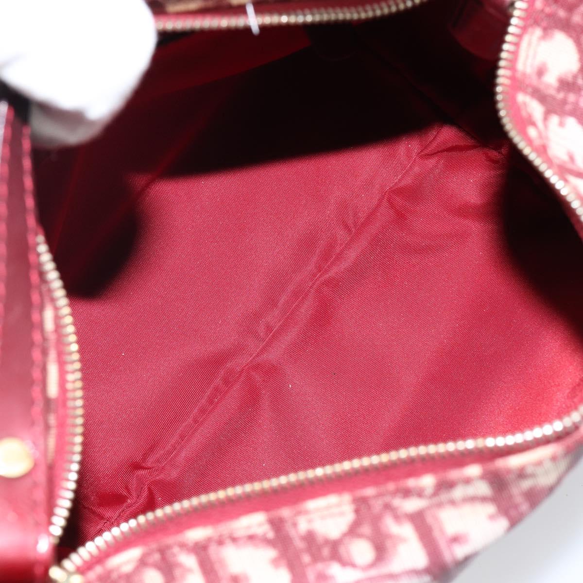 Christian Dior Trotter Canvas Hand Bag PVC Red Gold Auth 144281V