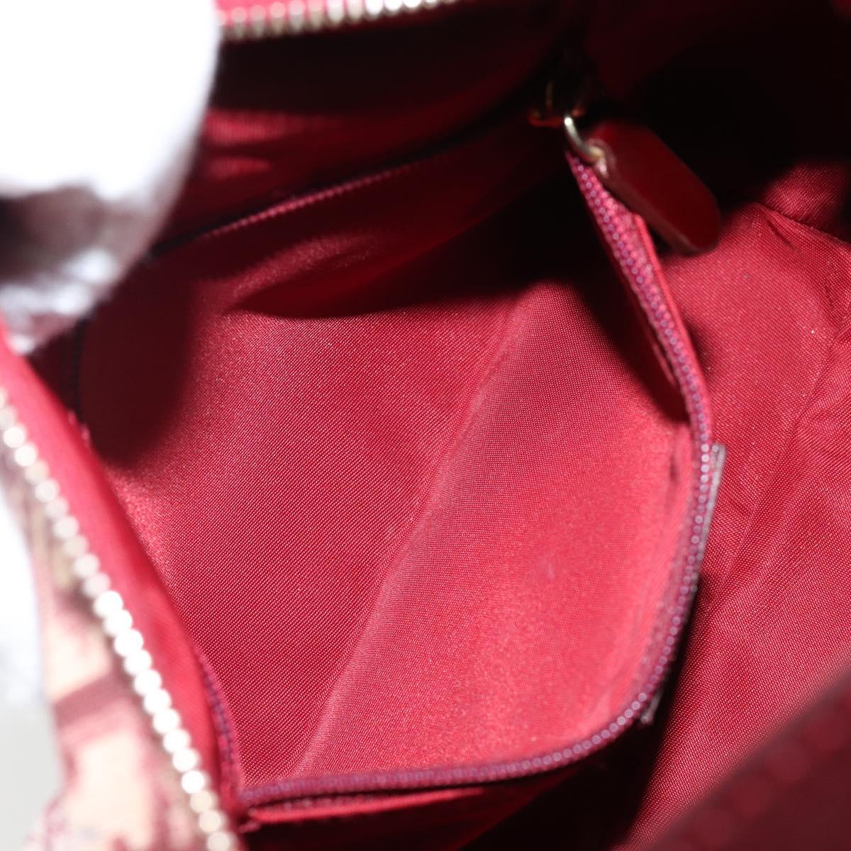 Christian Dior Trotter Canvas Hand Bag PVC Red Gold Auth 144281V