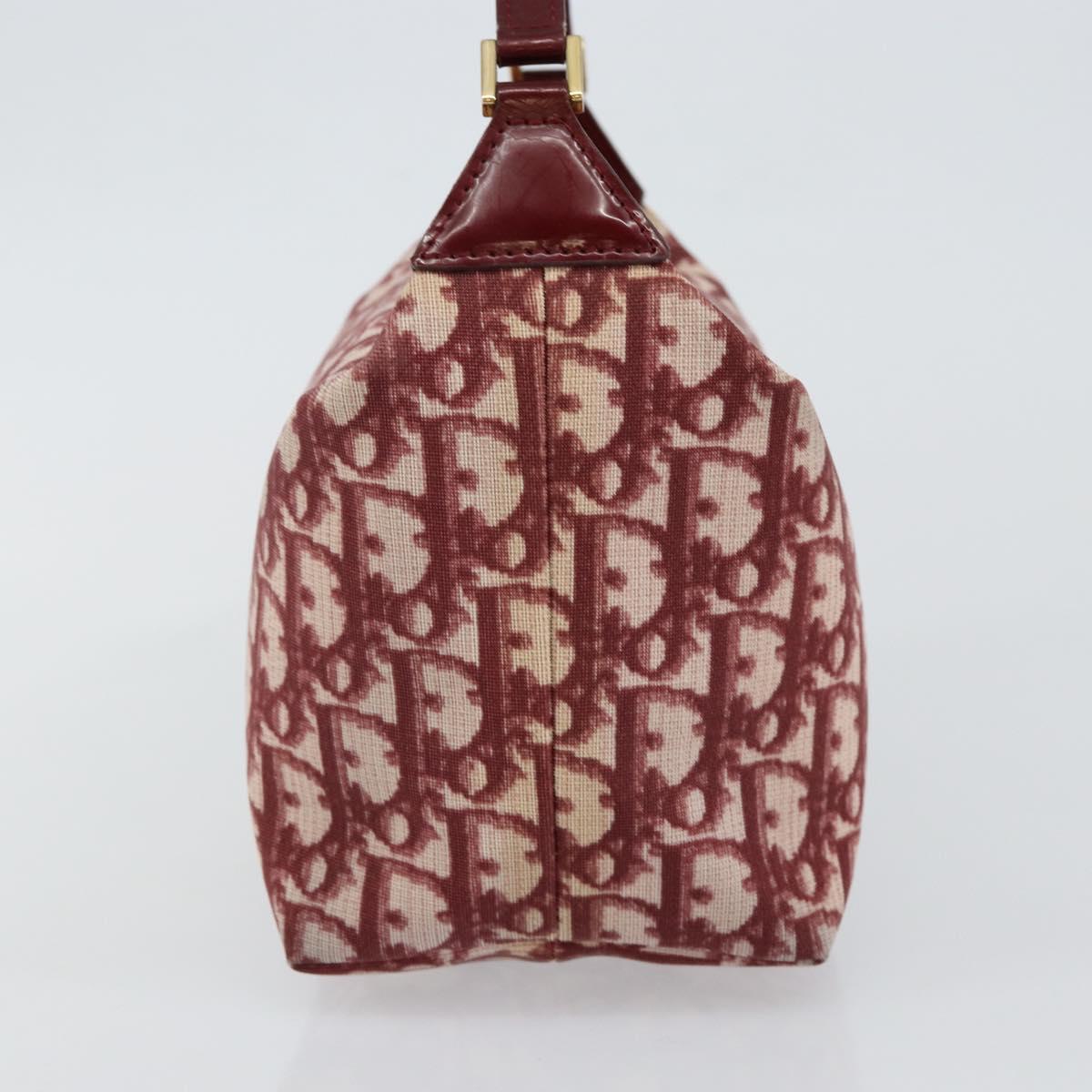 Christian Dior Trotter Canvas Hand Bag PVC Red Gold Auth 144281V
