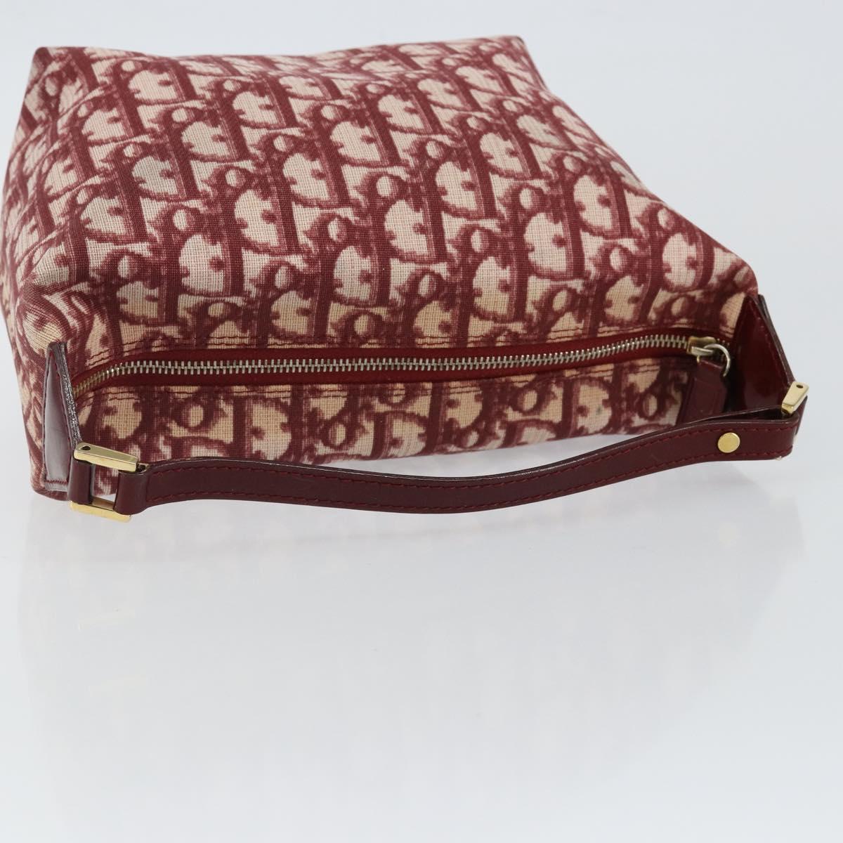 Christian Dior Trotter Canvas Hand Bag PVC Red Gold Auth 144281V