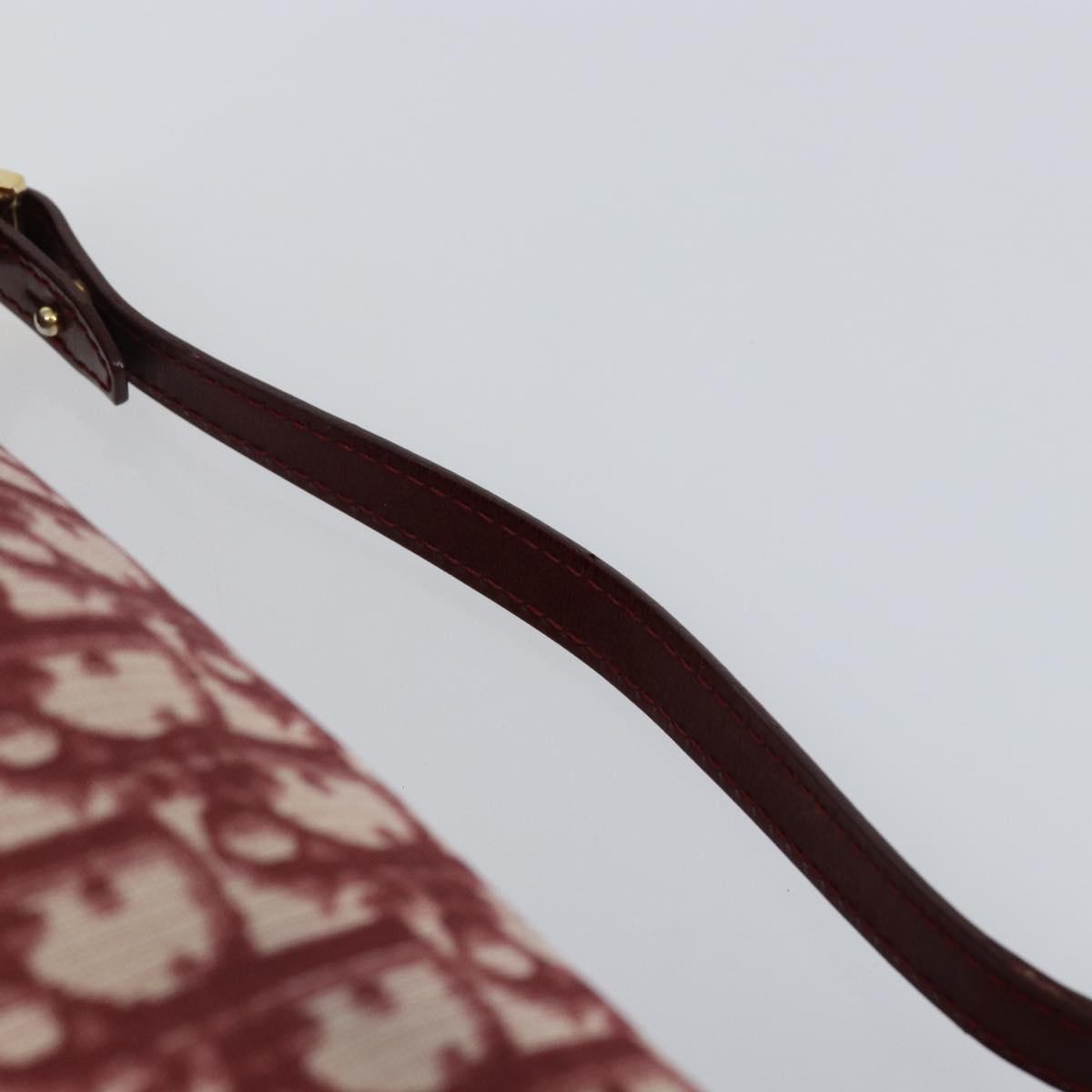 Christian Dior Trotter Canvas Hand Bag PVC Red Gold Auth 144281V
