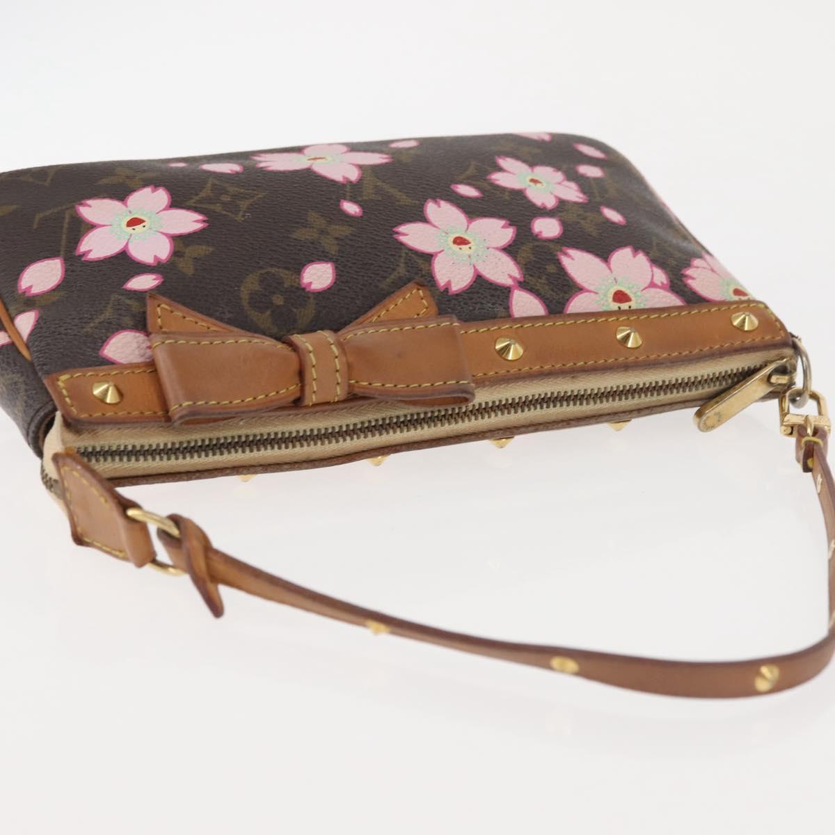 LOUIS VUITTON Cherry Blossom Pochette Accessoires Pouch M92006 LV Auth 144299