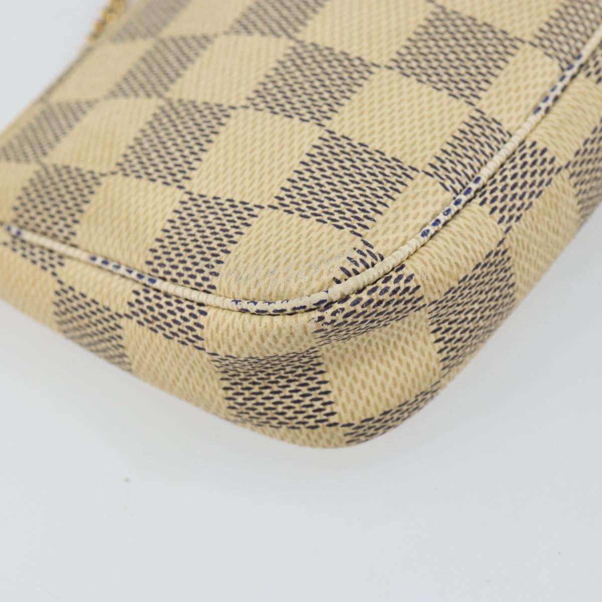 LOUIS VUITTON Damier Azur Mini Pochette Accessoires Pouch N63005 LV Auth 144302