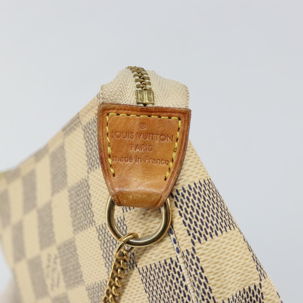 LOUIS VUITTON Damier Azur Mini Pochette Accessoires Pouch N63005 LV Auth 144302