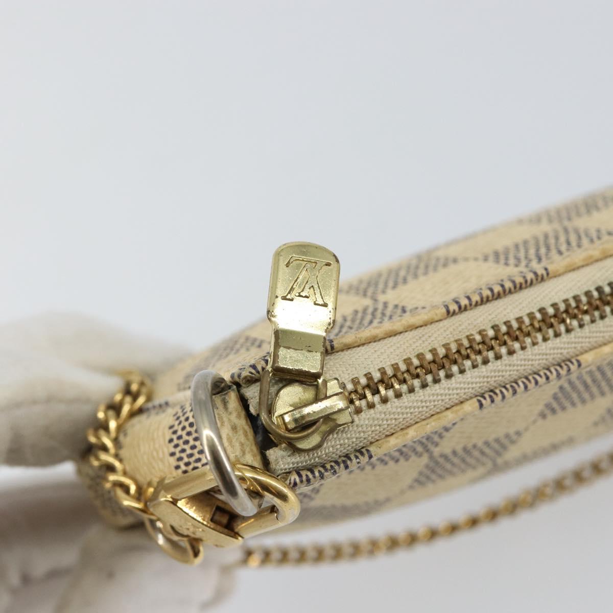 LOUIS VUITTON Damier Azur Mini Pochette Accessoires Pouch N63005 LV Auth 144302