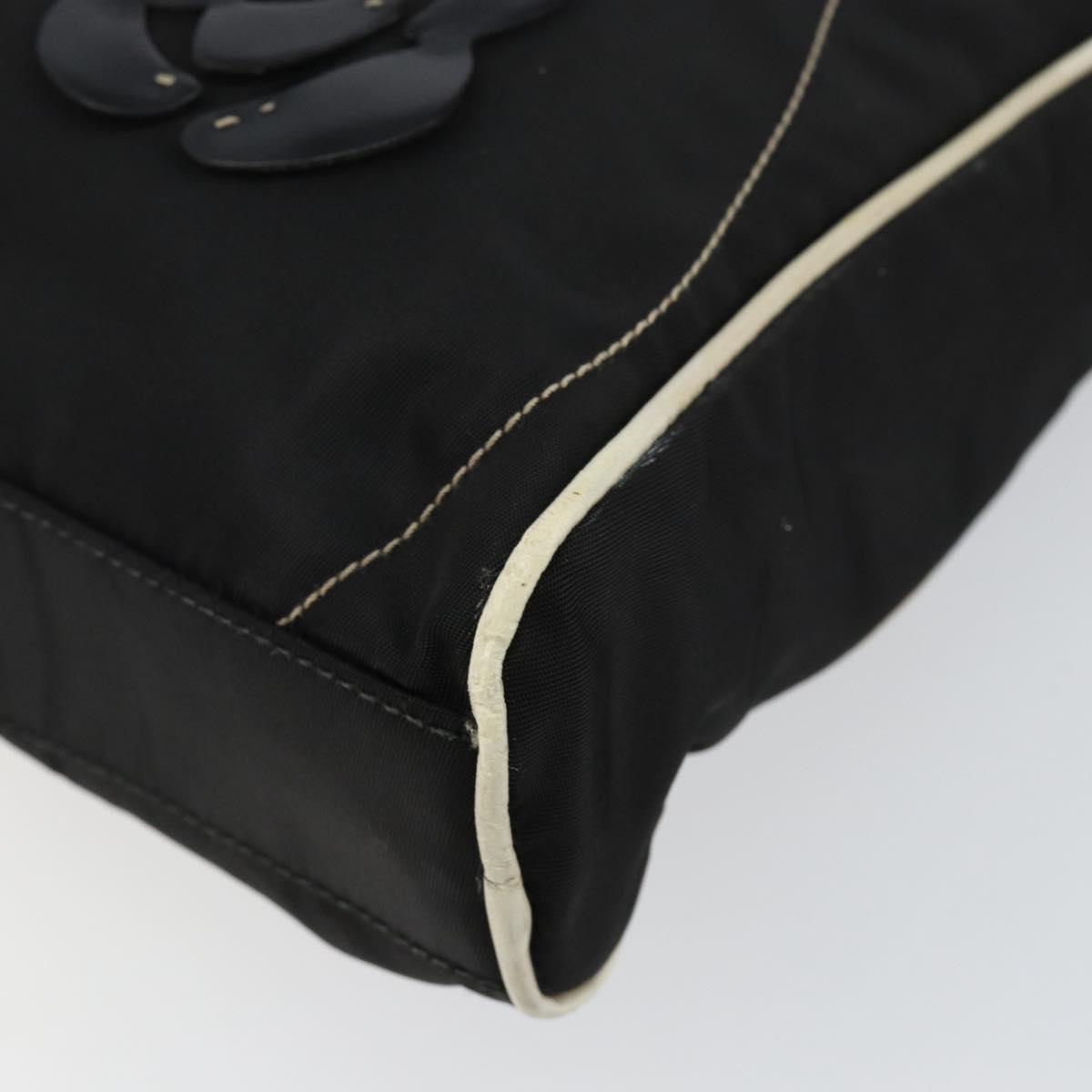 PRADA Shoulder Bag Nylon Black Silver Auth 144308