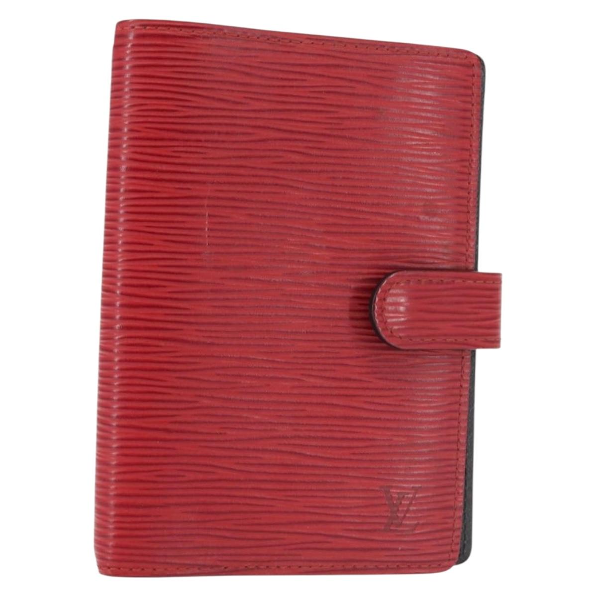 LOUIS VUITTON Epi Agenda PM Day Planner Cover Red R20057 LV Auth 144309