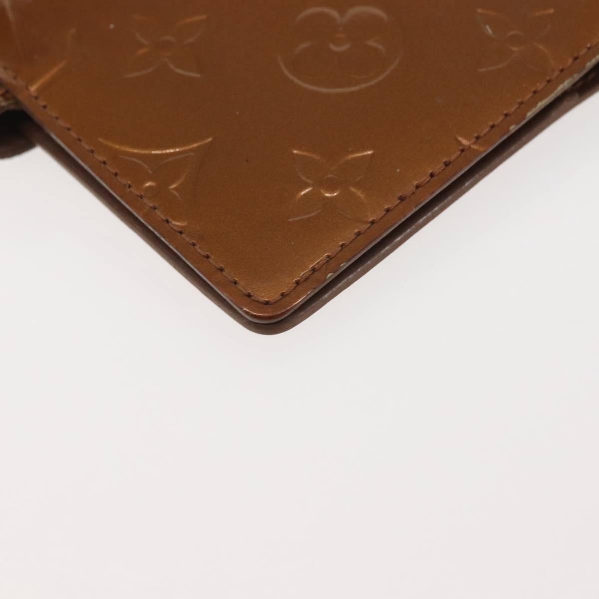 LOUIS VUITTON Vernis Agenda PM Day Planner Cover Bronze R21004 LV Auth 144310