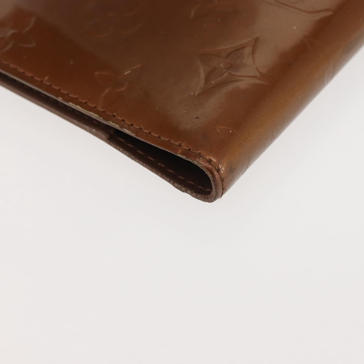 LOUIS VUITTON Vernis Agenda PM Day Planner Cover Bronze R21004 LV Auth 144310