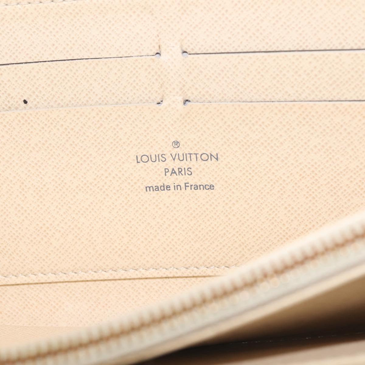 LOUIS VUITTON Damier Azur Zippy Wallet Long Wallet N60019 LV Auth 144314