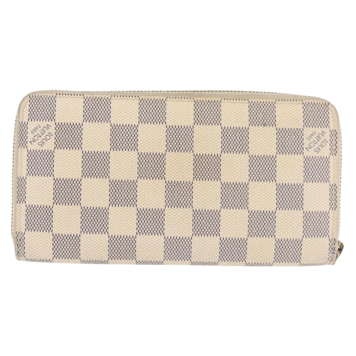 LOUIS VUITTON Damier Azur Zippy Wallet Long Wallet N60019 LV Auth 144314