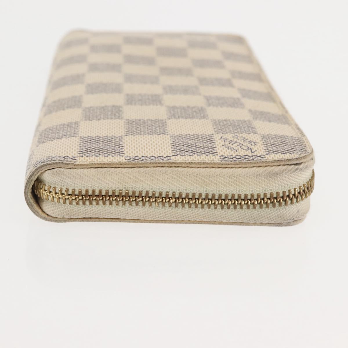 LOUIS VUITTON Damier Azur Zippy Wallet Long Wallet N60019 LV Auth 144314