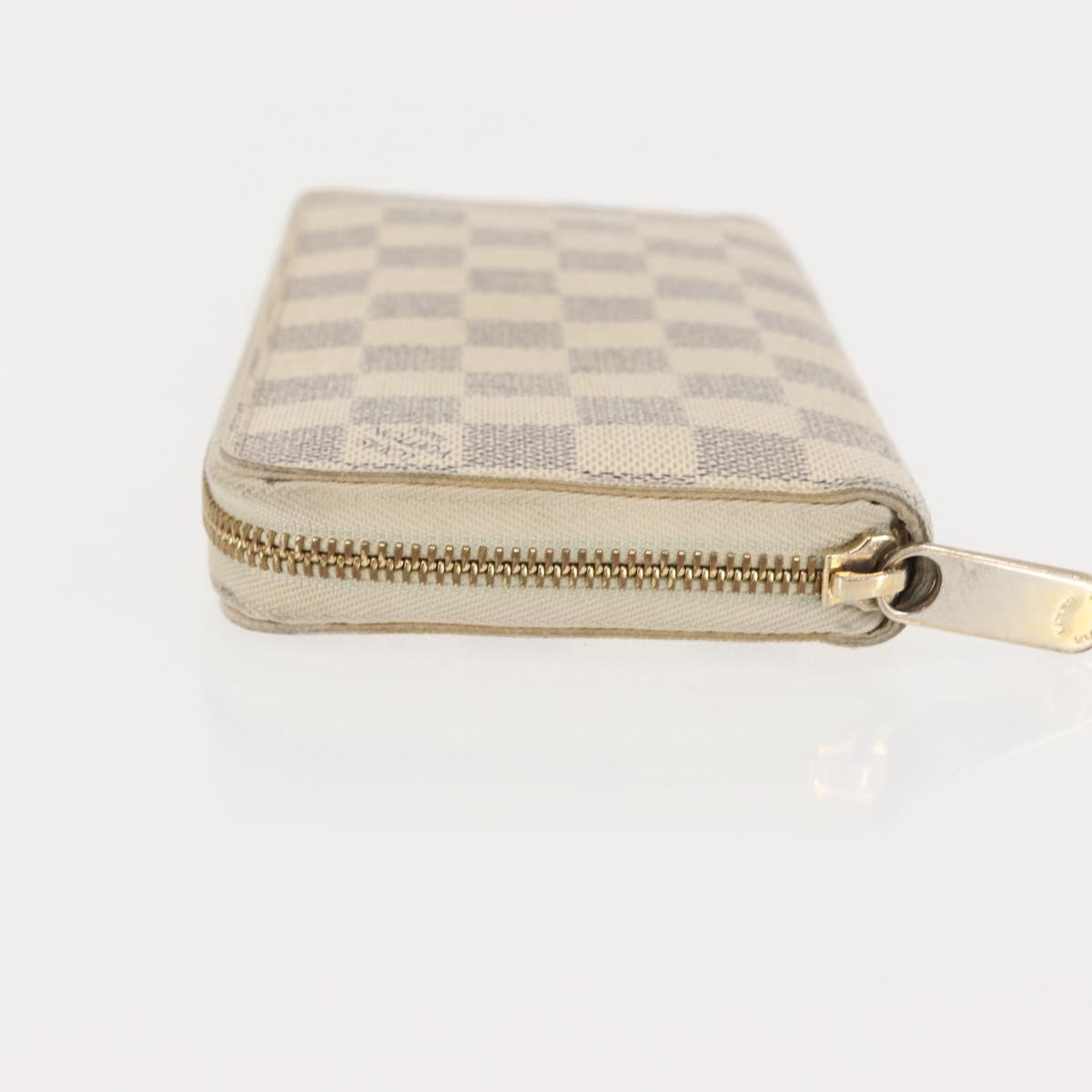 LOUIS VUITTON Damier Azur Zippy Wallet Long Wallet N60019 LV Auth 144314