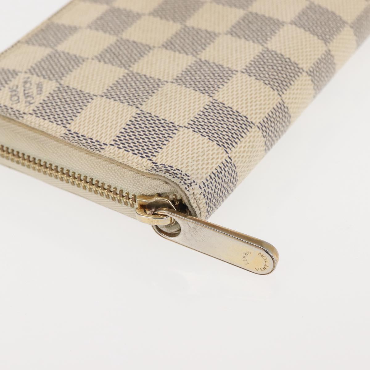 LOUIS VUITTON Damier Azur Zippy Wallet Long Wallet N60019 LV Auth 144314