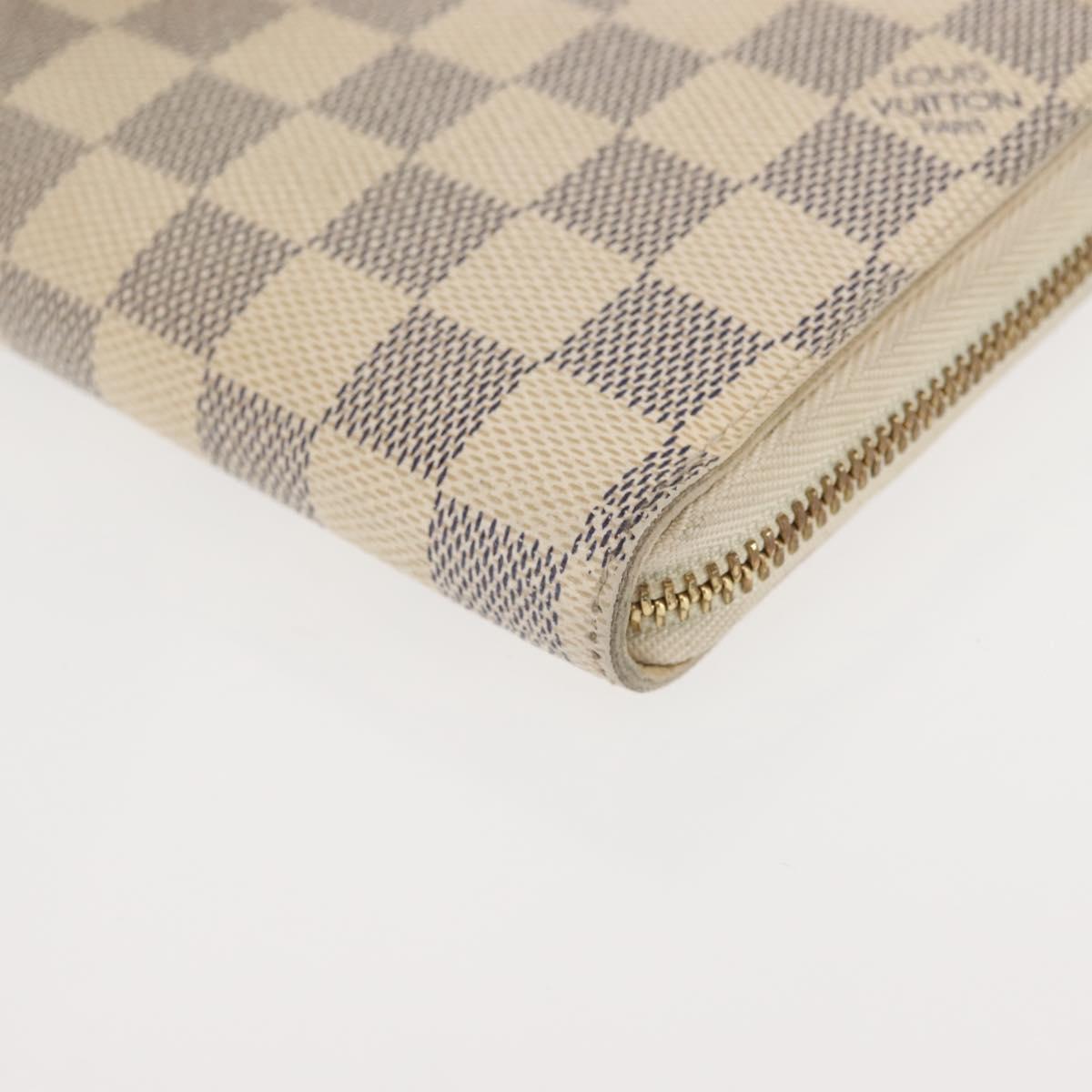 LOUIS VUITTON Damier Azur Zippy Wallet Long Wallet N60019 LV Auth 144314
