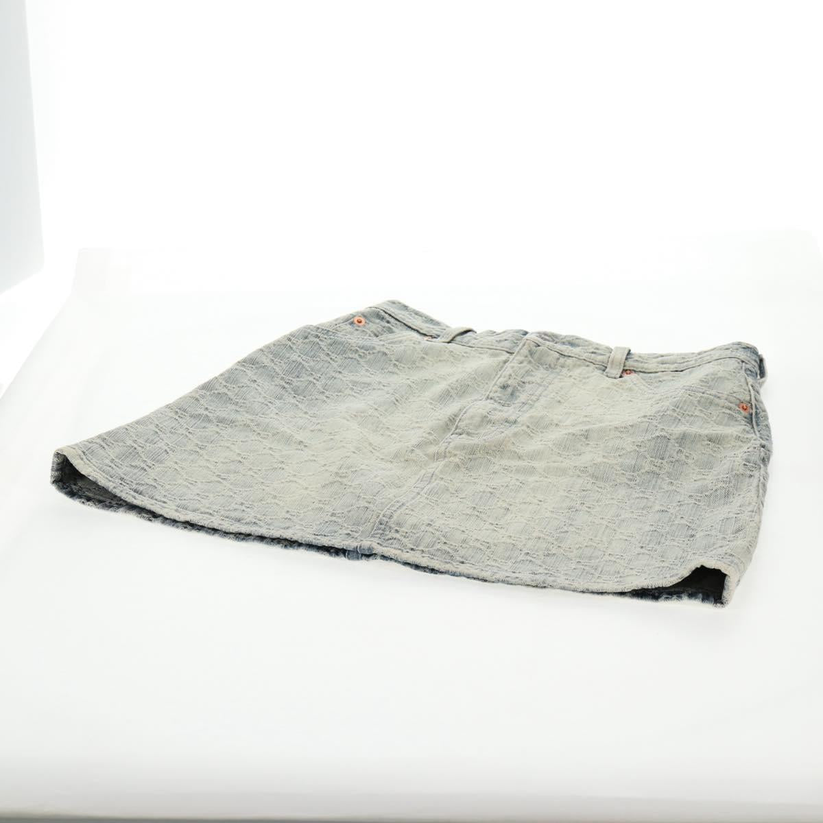 GUCCI GG Jacquard Skirt Denim Light Blue 678789 Auth 144315