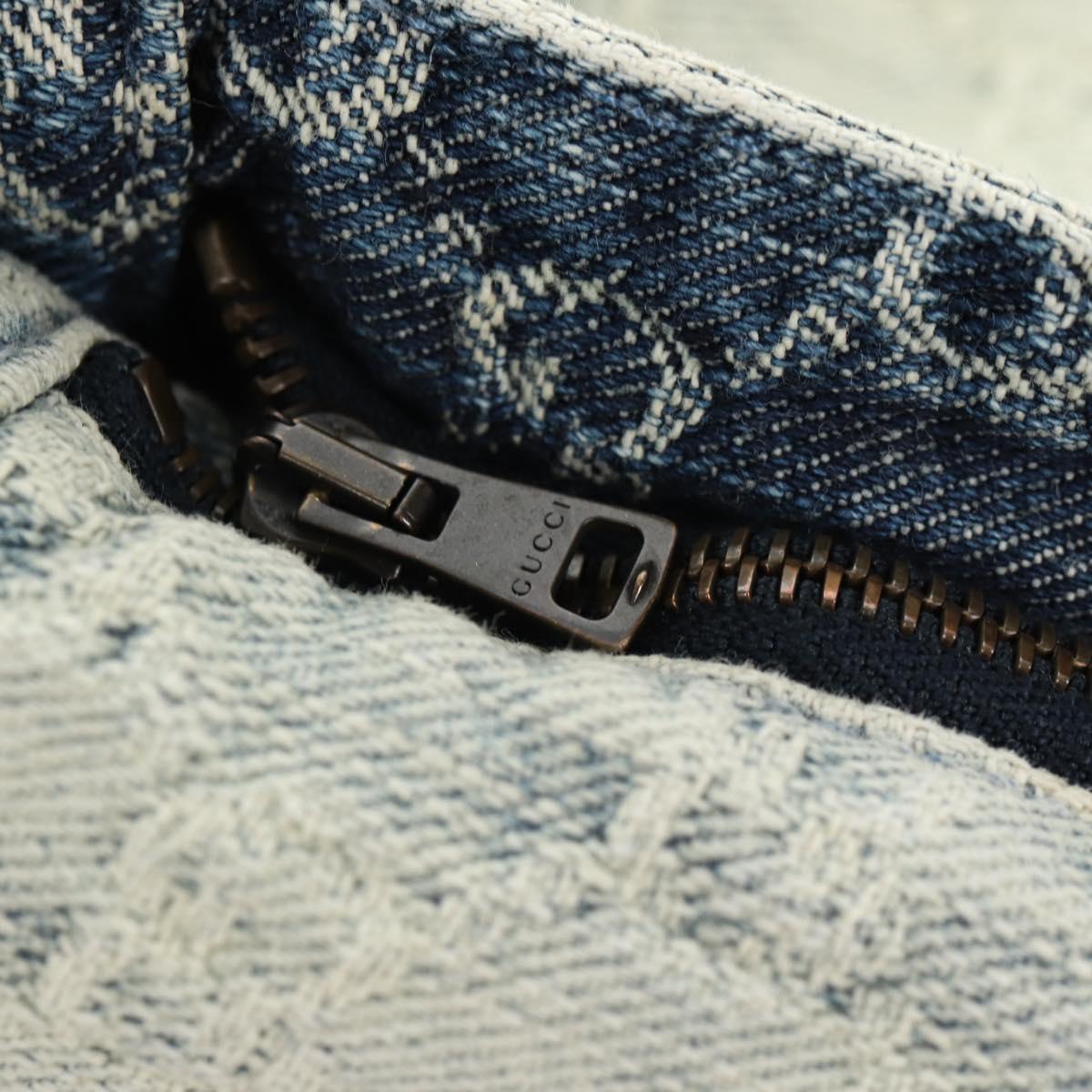 GUCCI GG Jacquard Skirt Denim Light Blue 678789 Auth 144315