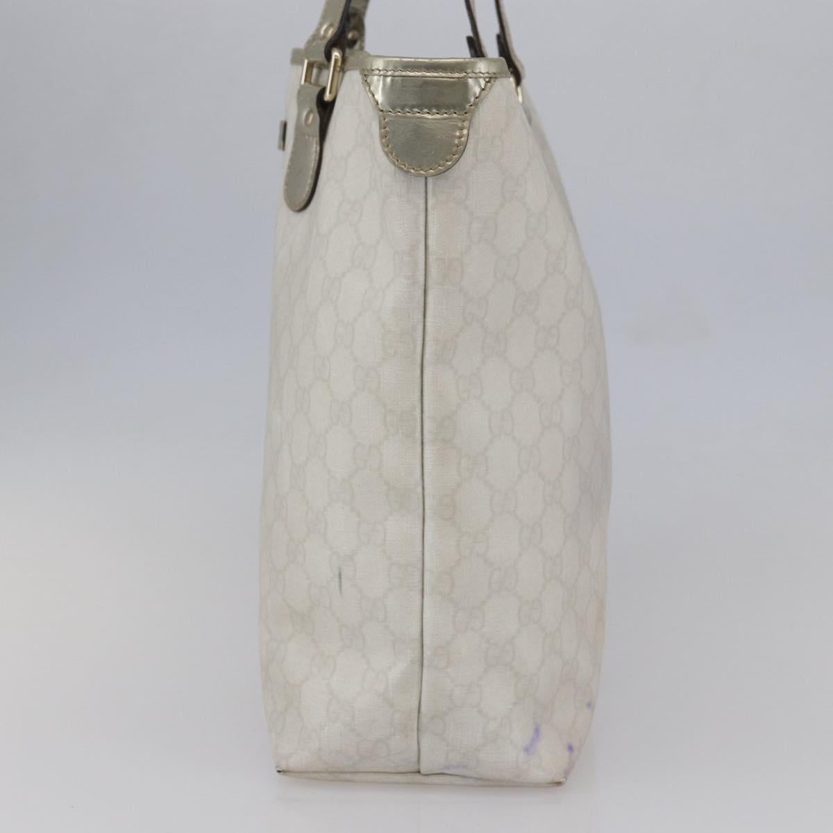 GUCCI GG Supreme Tote Bag PVC Ivory Gold 189896 Auth 144327