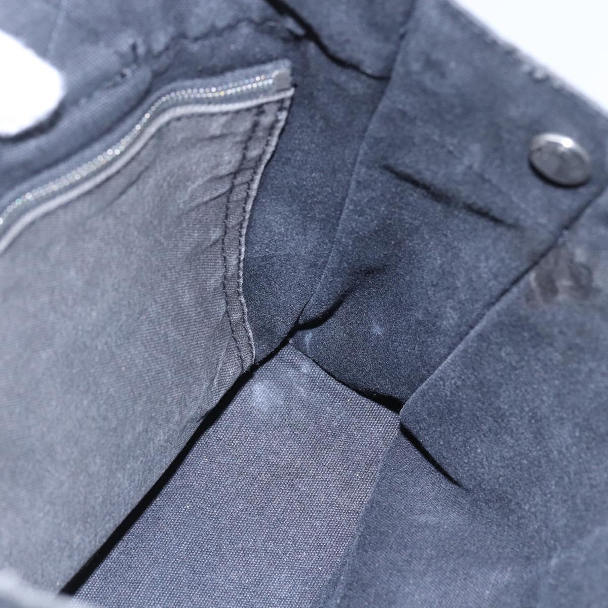 HERMES Fourre Tout PM Hand Bag Canvas Black Silver Auth 144331