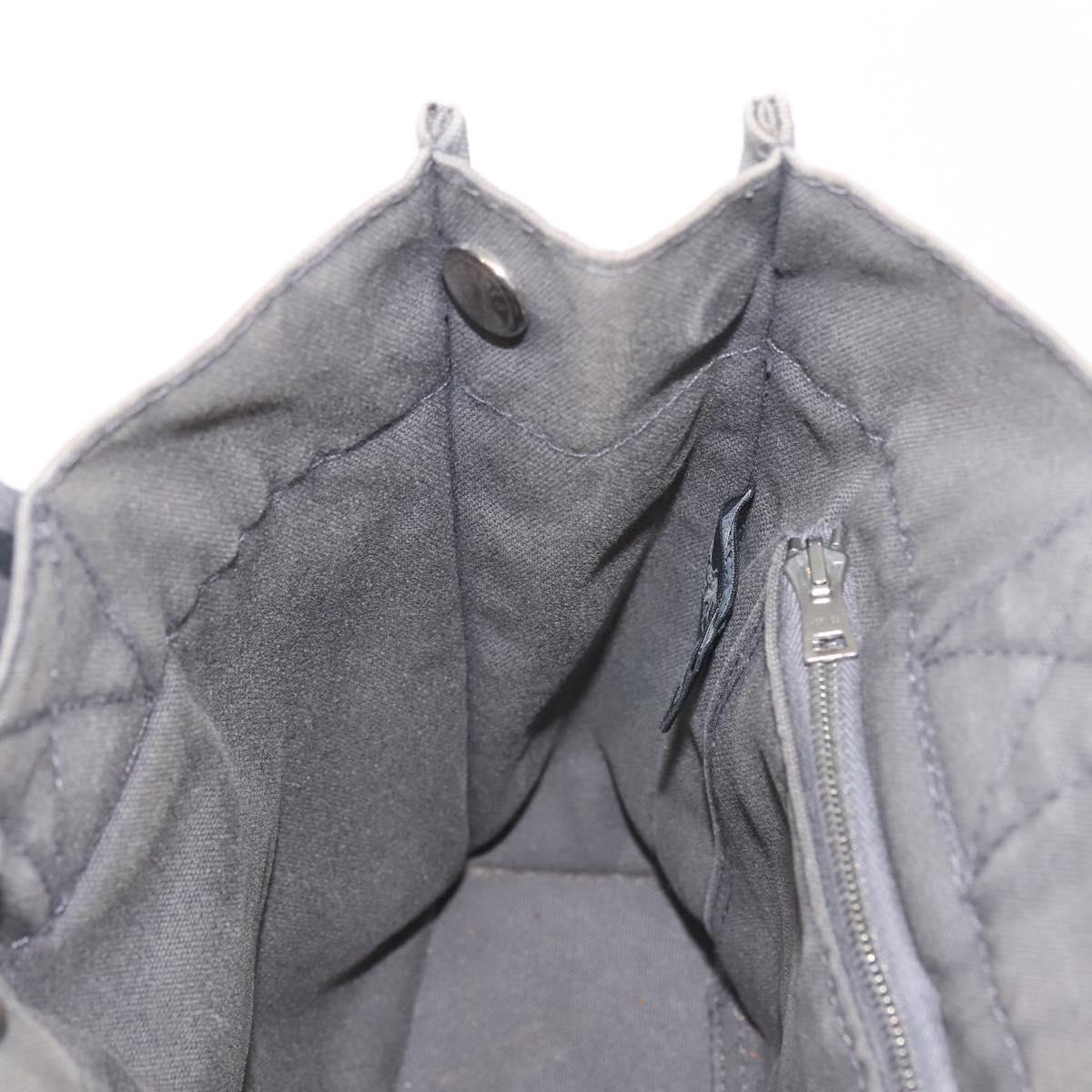 HERMES Fourre Tout PM Hand Bag Canvas Gray Silver Auth 144332